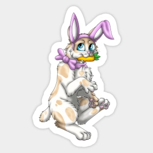 Bobtail BunnyCat: Cream Bicolor (Pink) Sticker